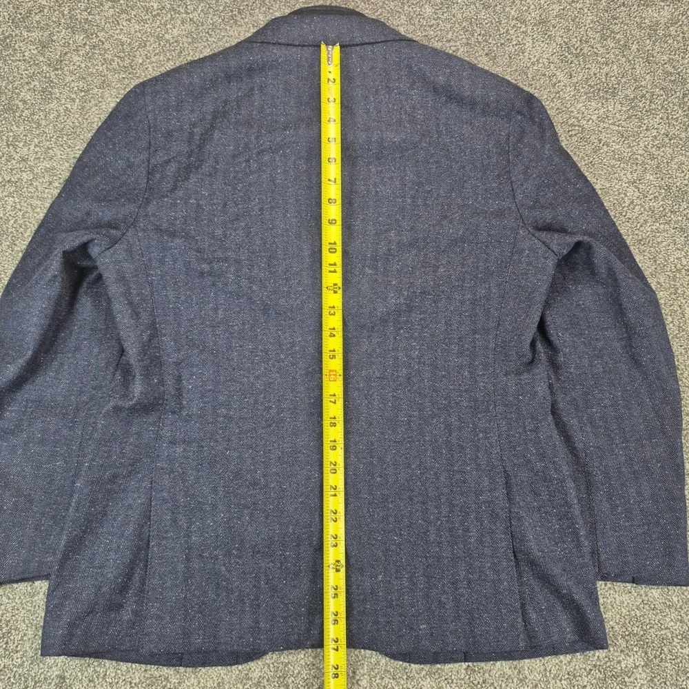 Corneliani ID Blazer Jacket Mens 50R Navy Wool Silk Removable Zip Insert Italy